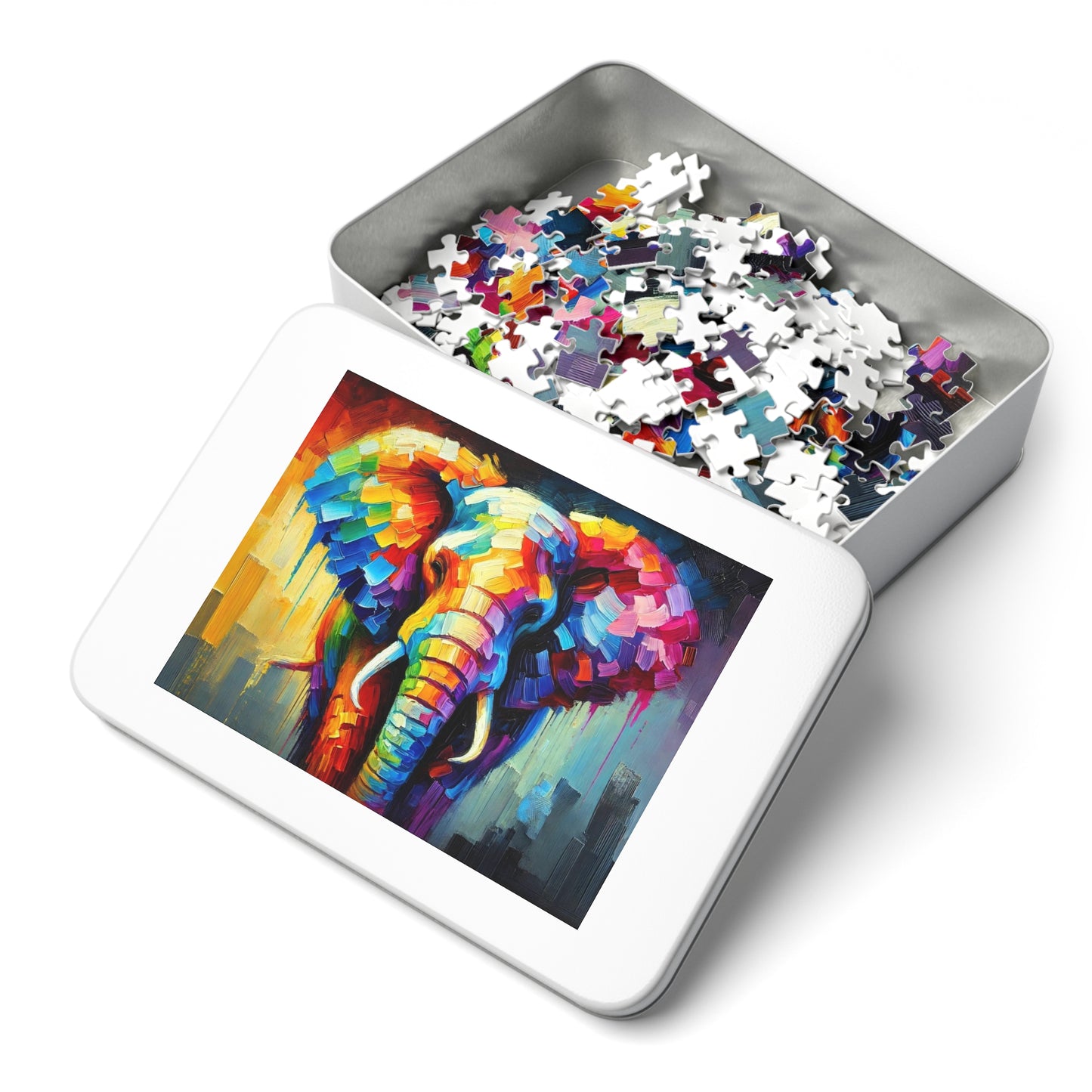 Rainbow Elephant: A Palette Knife Portrait