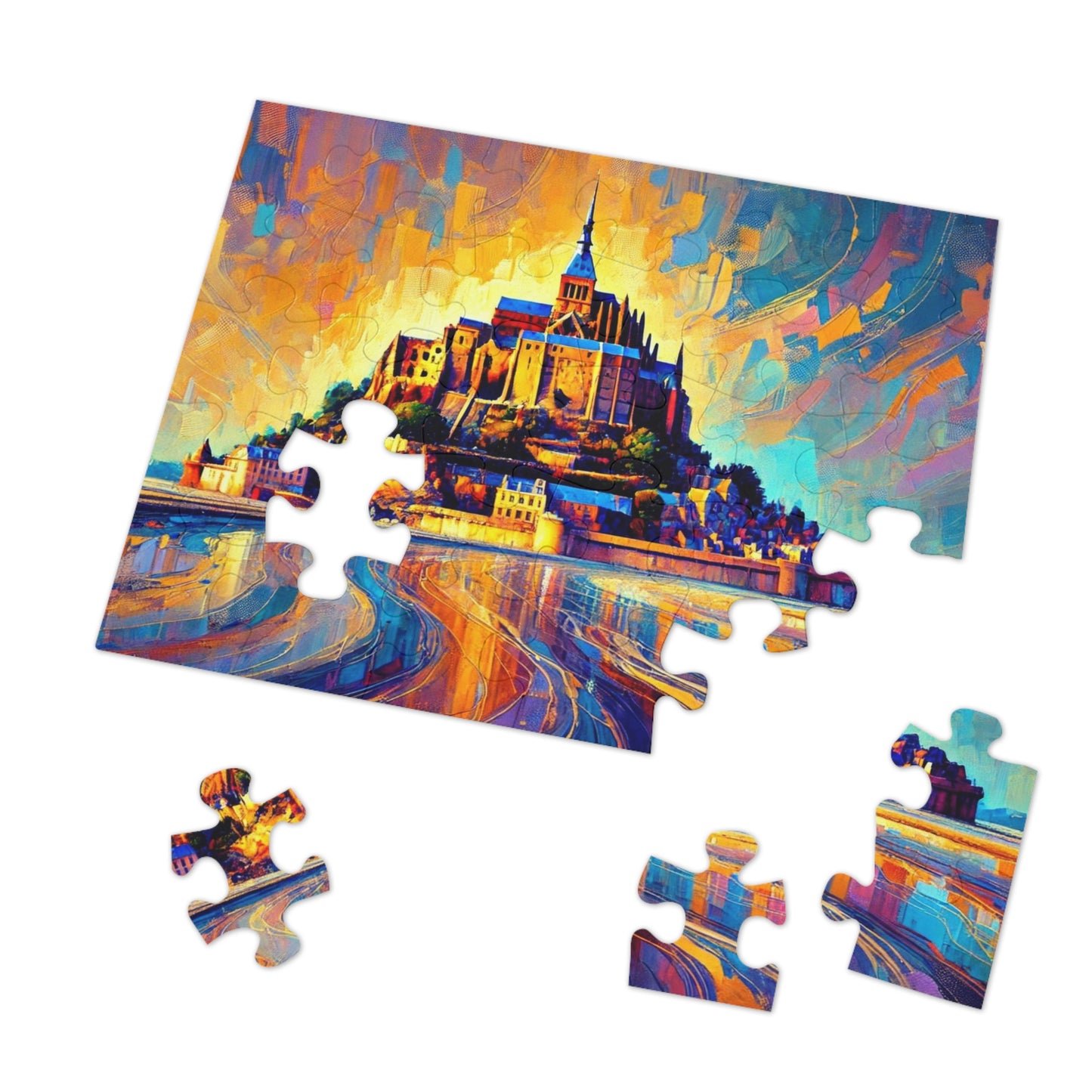 Golden Reflections: The Majesty of Mont Saint-Michel