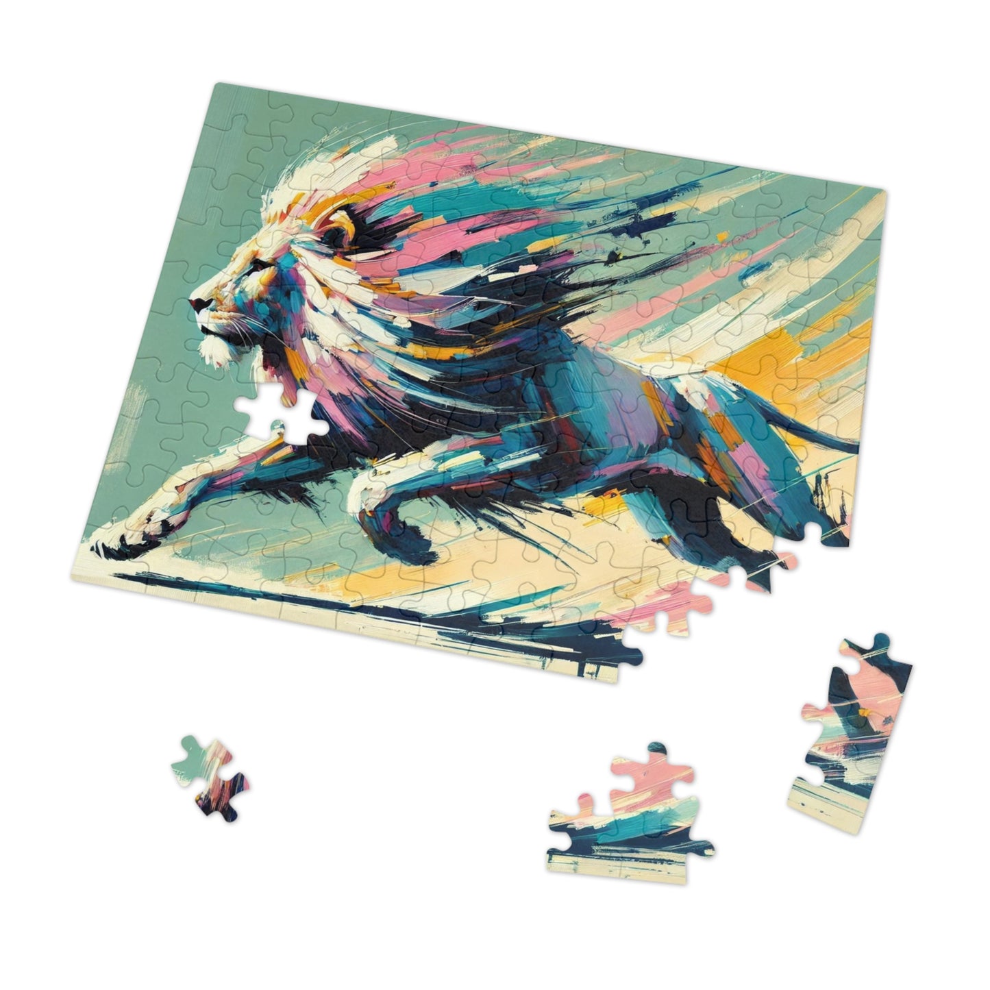 Majestic Momentum: The Racing Lion