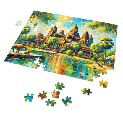 Timeless Reflections: Angkor Wat in Light and Water
