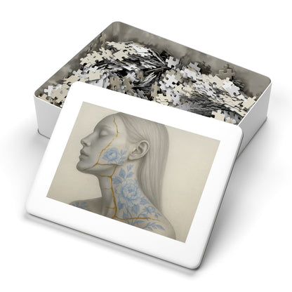 Porcelain Reverie: Kintsugi Peony Profile