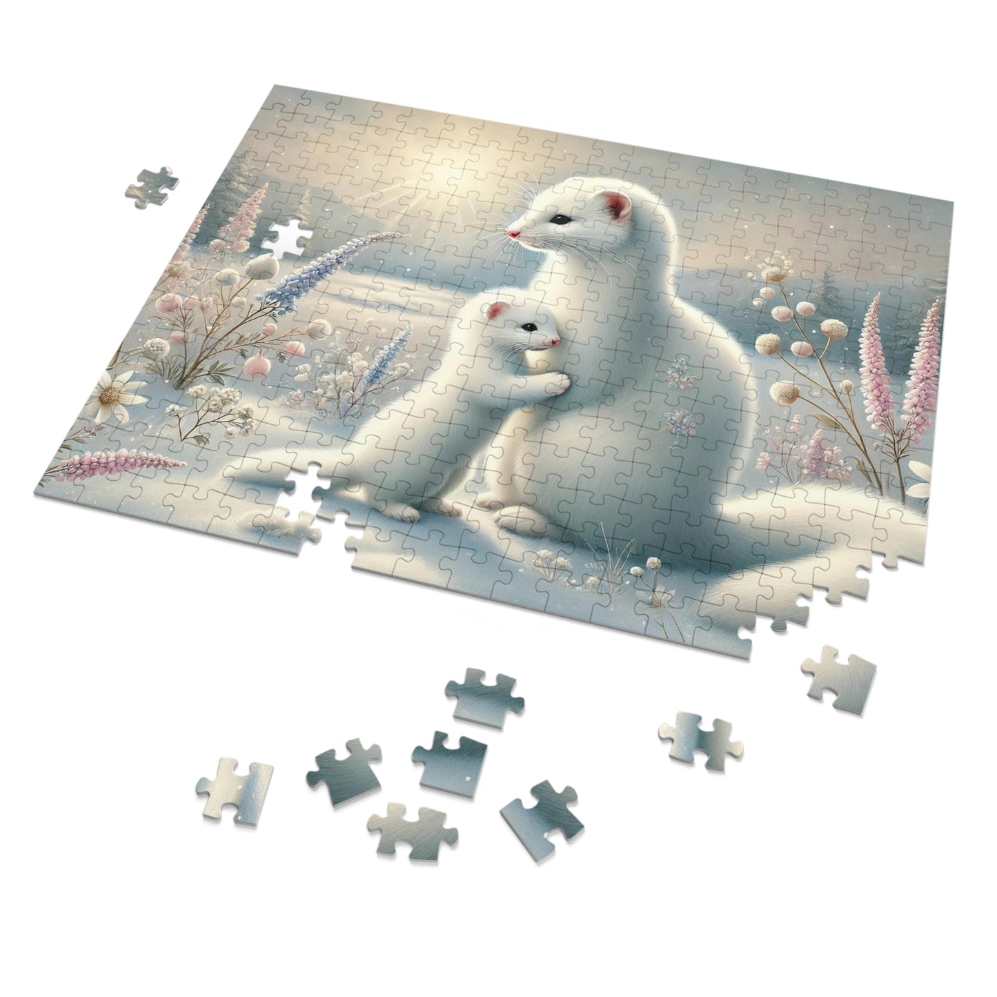 The Gentle Bond of Ermines: Blooming Under the Winter Sun