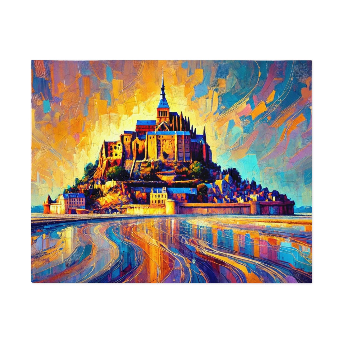 Golden Reflections: The Majesty of Mont Saint-Michel