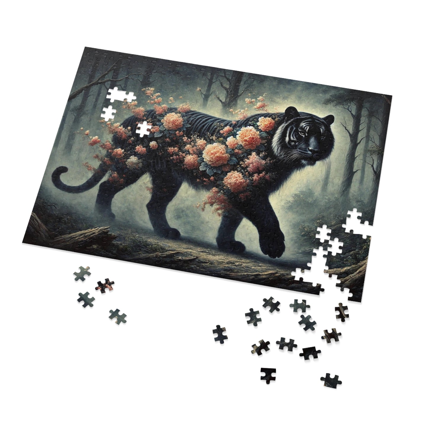 The Floral Tiger: Blossoms in the Shadows