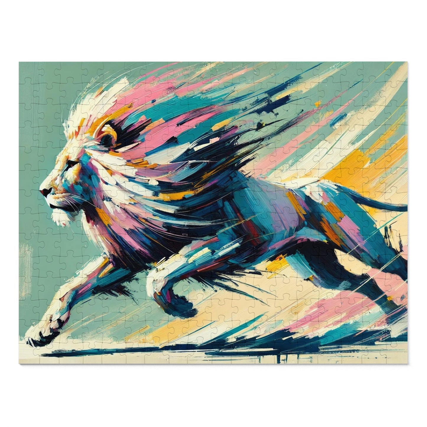 Majestic Momentum: The Racing Lion