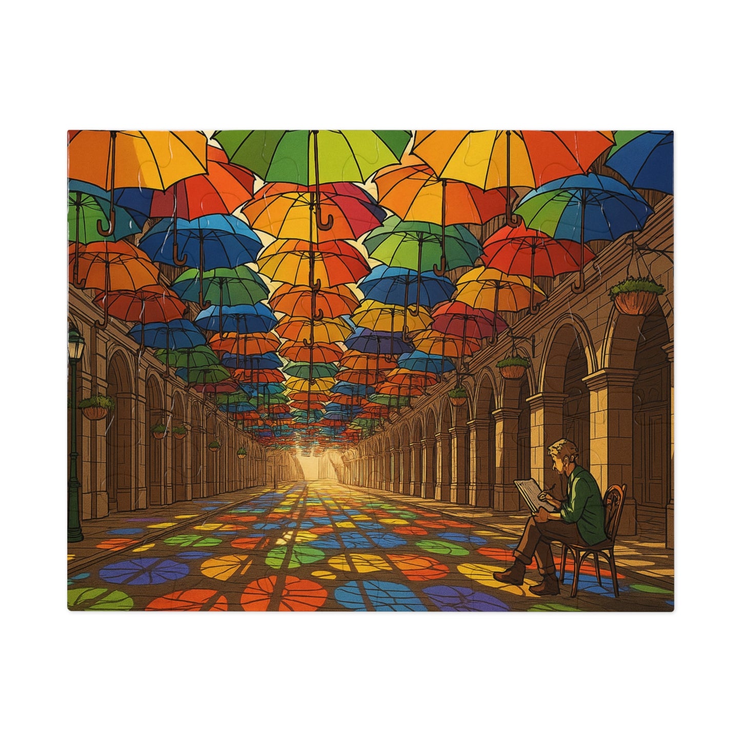 Umbrella Canopy Arcade: A Kaleidoscope of Light and Color