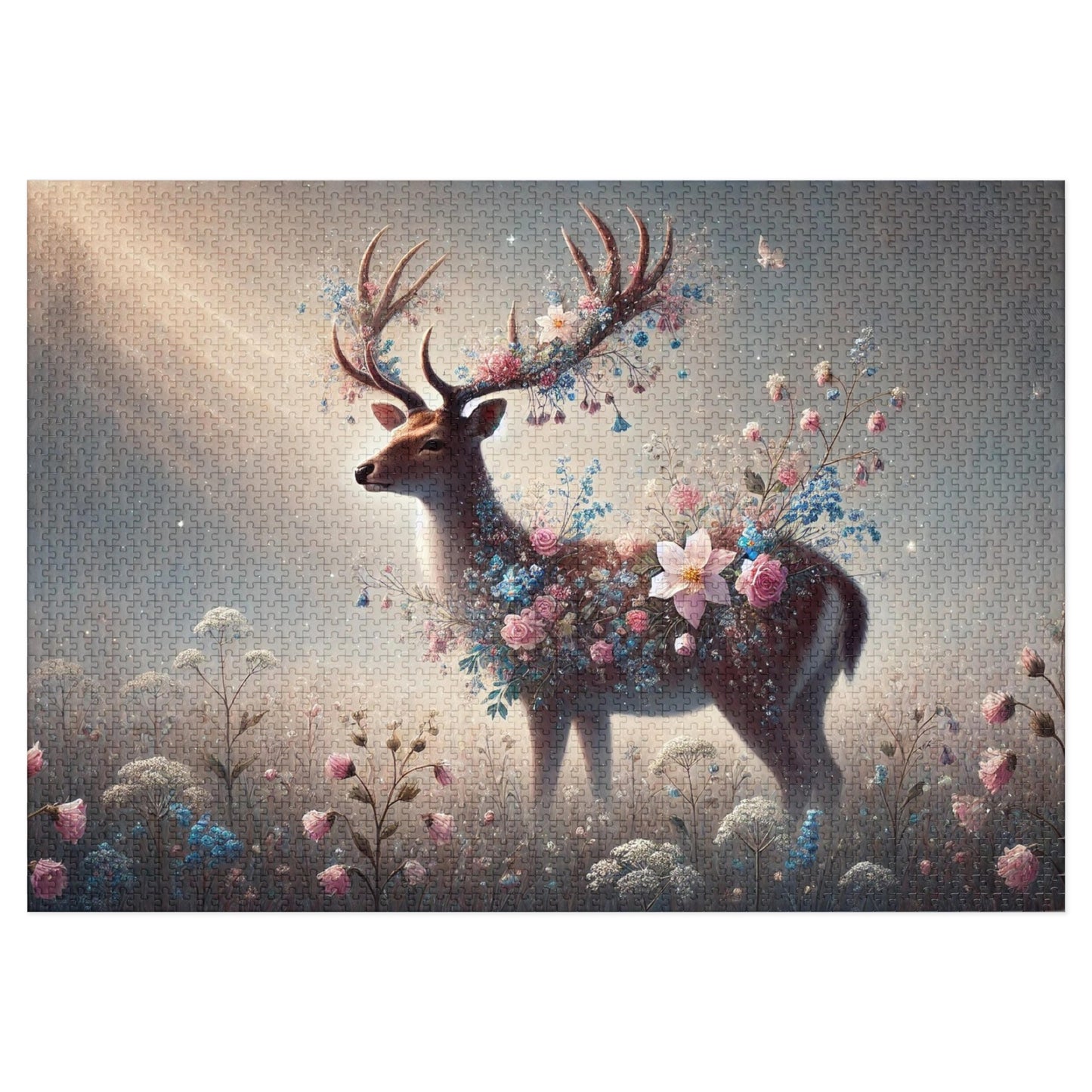 Mystical Deer: A Floral Dream in the Woods