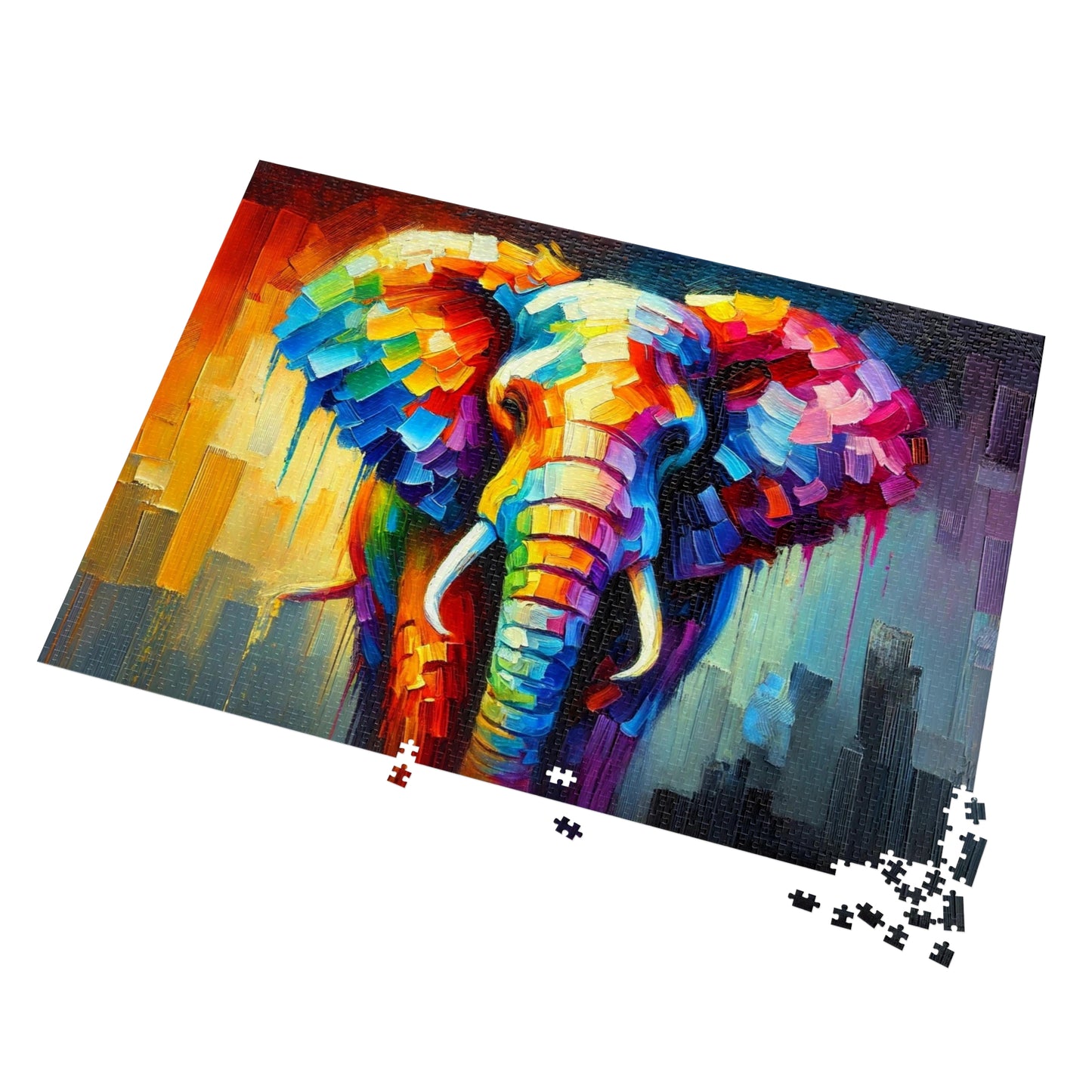 Rainbow Elephant: A Palette Knife Portrait