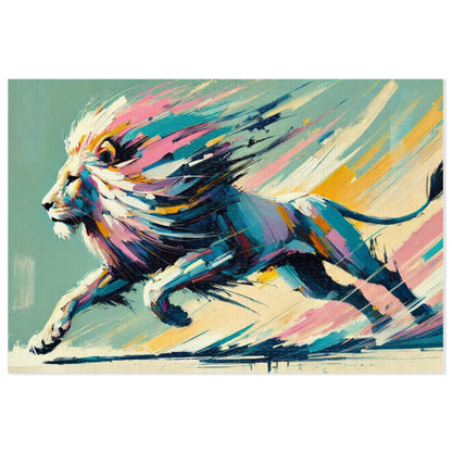 Majestic Momentum: The Racing Lion