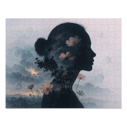 Daydream in Bloom — Double-Exposure Silhouette Puzzle