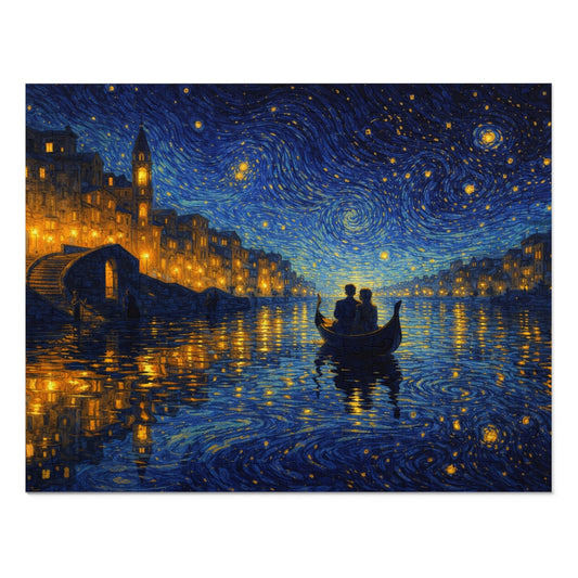 Star-Swirled Gondola: Night on the Golden Canal