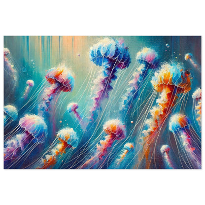 Ethereal Drift: Jellyfish in the Watercolor Deep