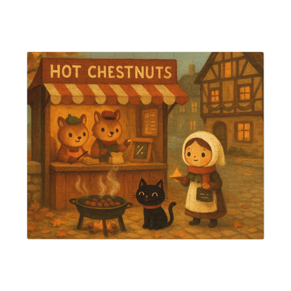 Little Black Cat Journeys: Chestnuts on the Square