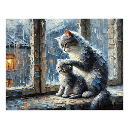 Rain Window Cat Duet