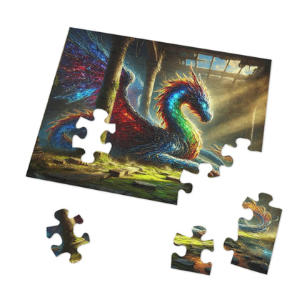 The Luminous Warden: A Dragon Resting Beneath Ruined Skies