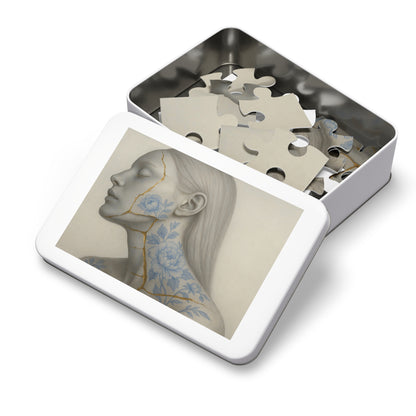 Porcelain Reverie: Kintsugi Peony Profile