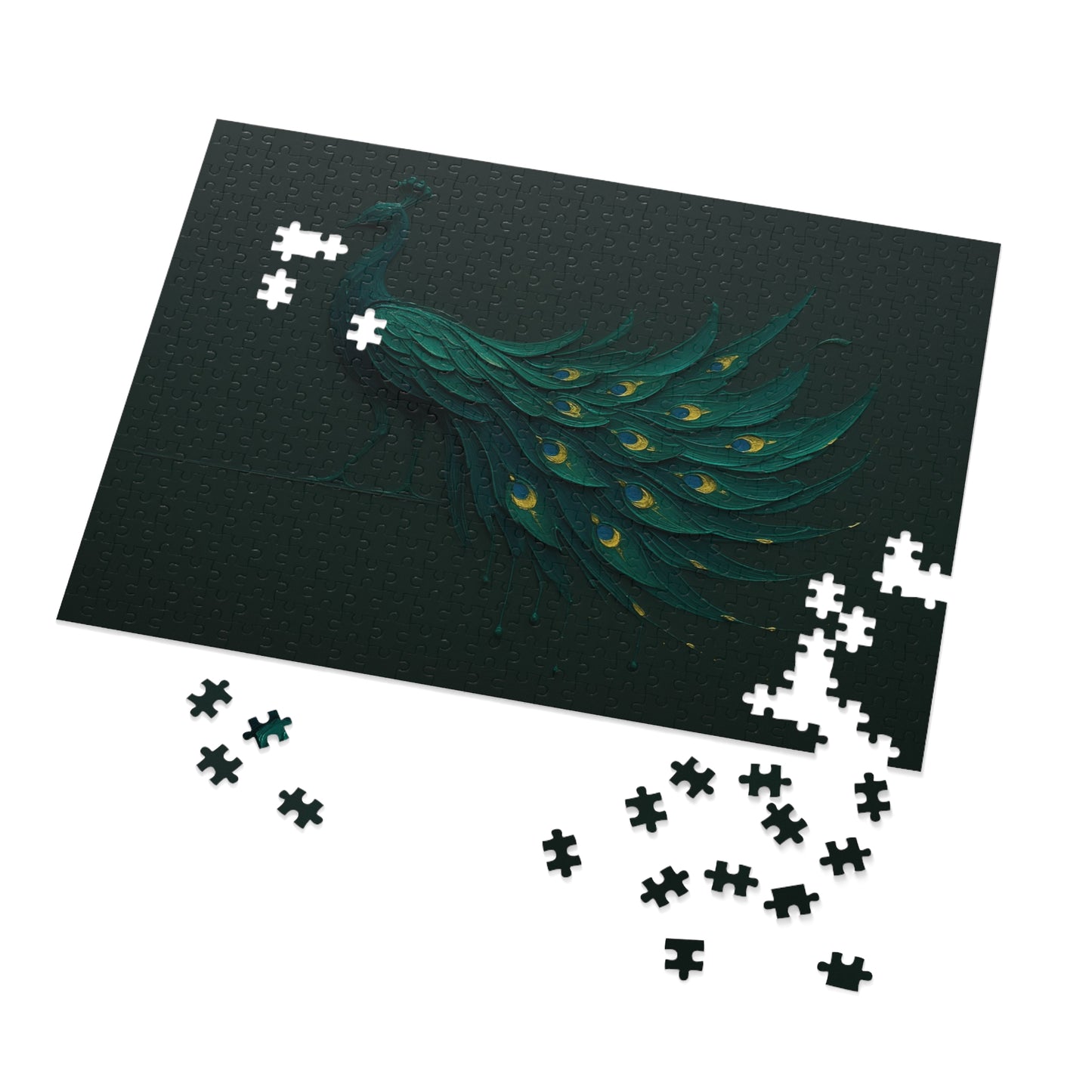 Peacock in Motion — Emerald Drip