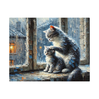 Rain Window Cat Duet