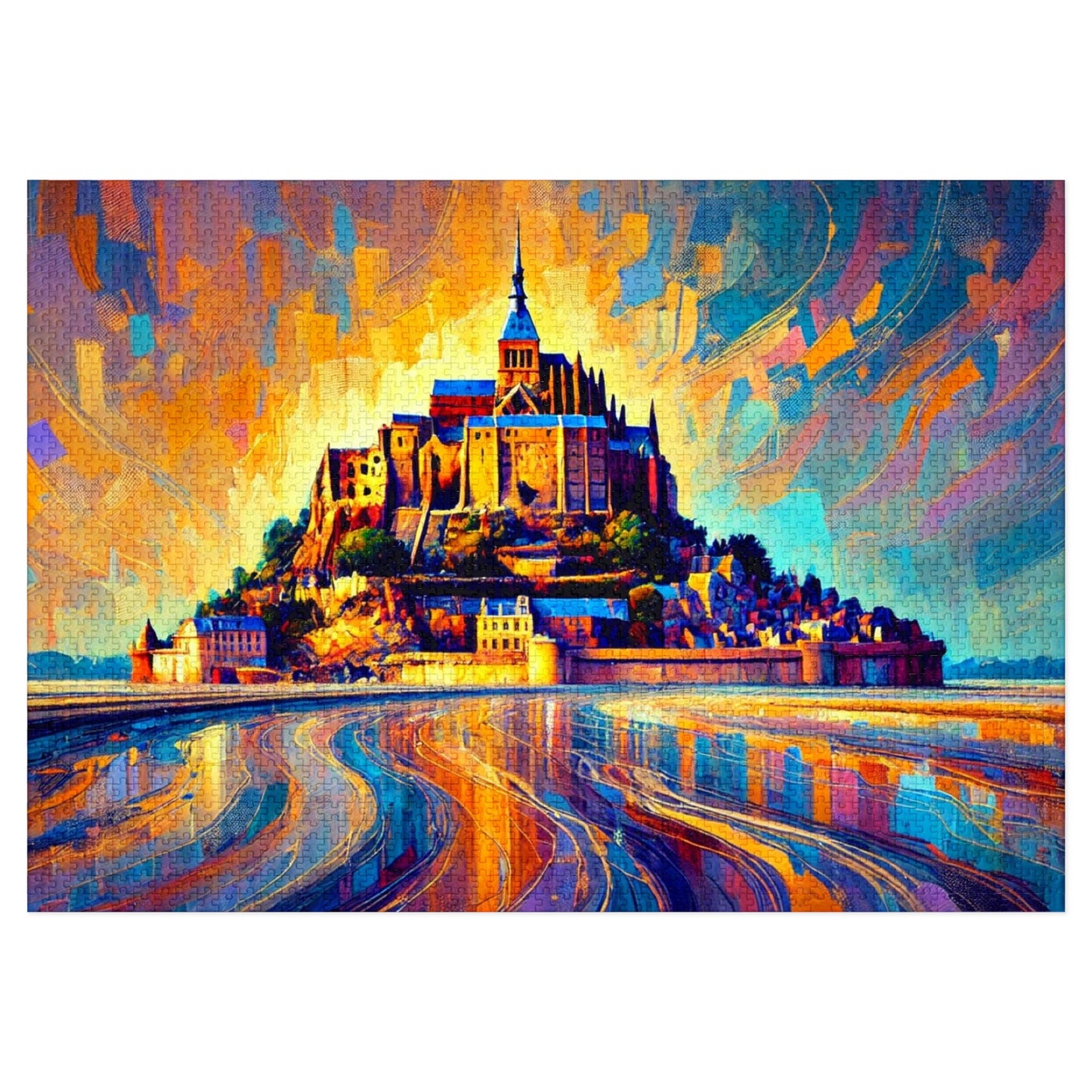 Golden Reflections: The Majesty of Mont Saint-Michel
