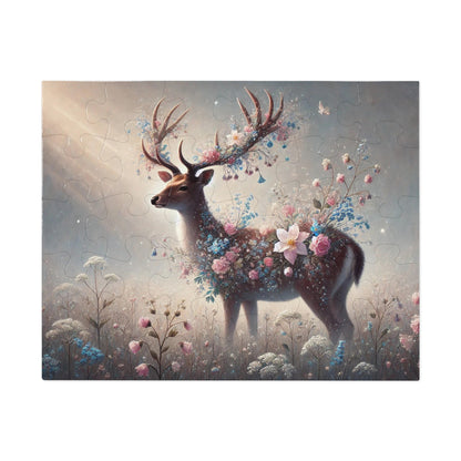 Mystical Deer: A Floral Dream in the Woods