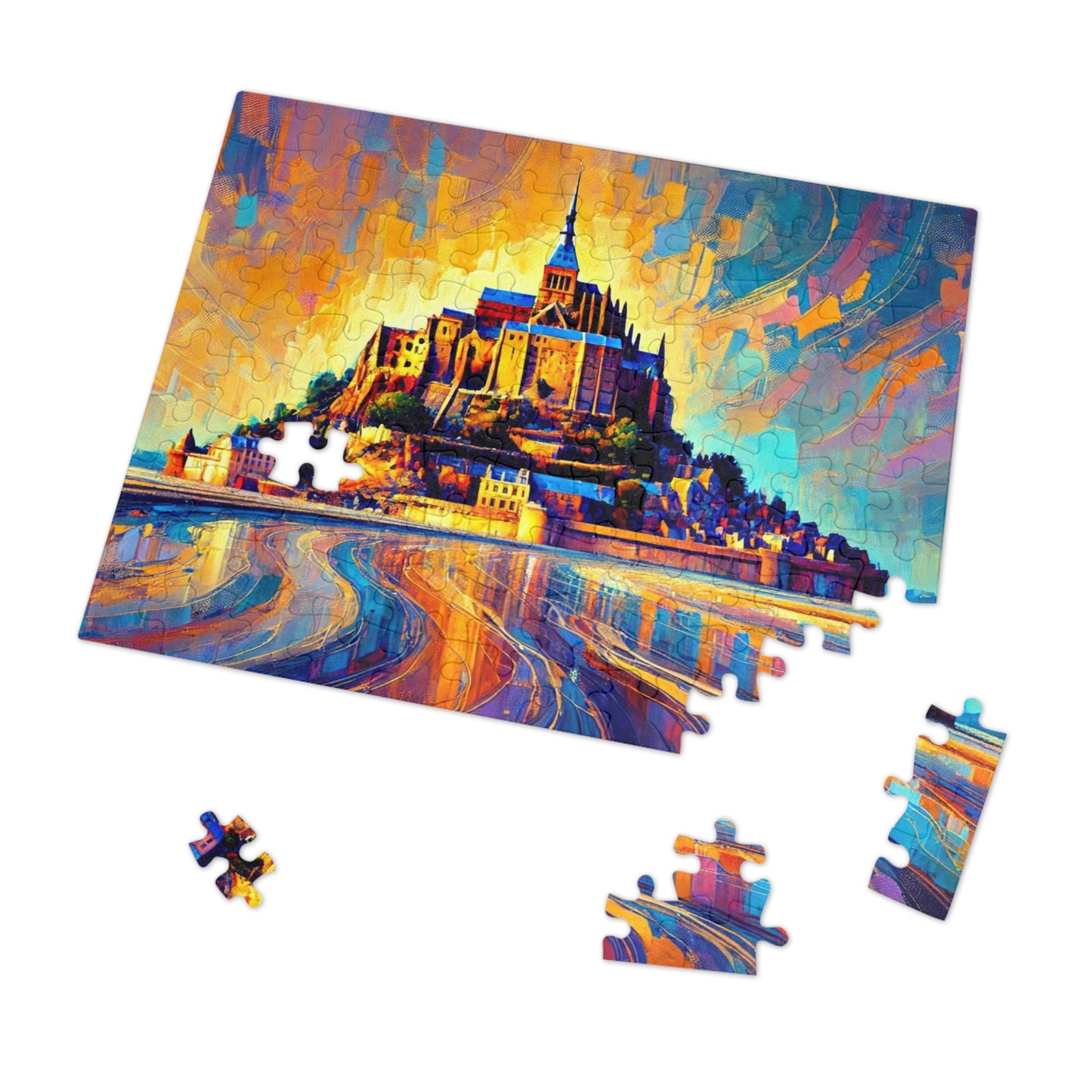 Golden Reflections: The Majesty of Mont Saint-Michel