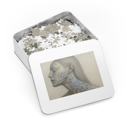 Porcelain Reverie: Kintsugi Peony Profile