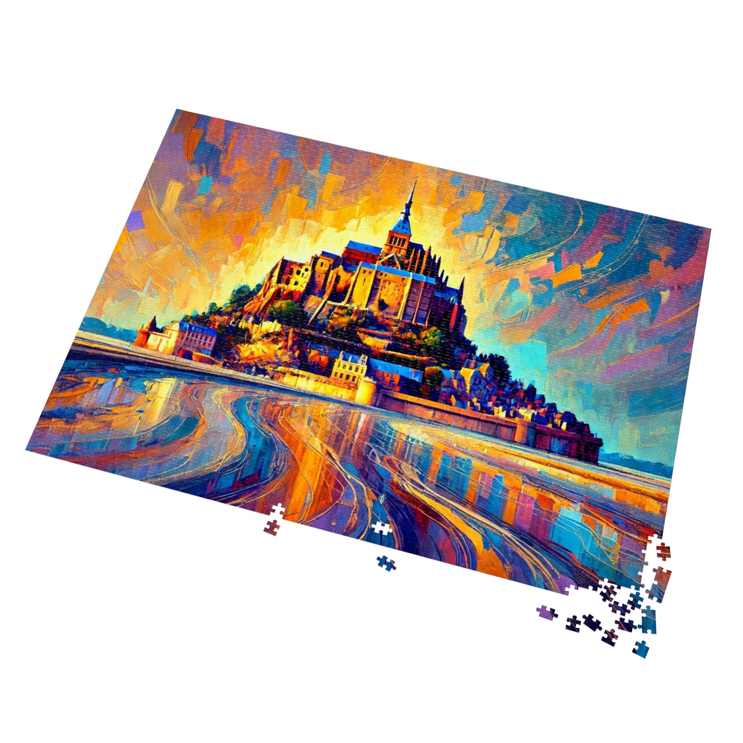 Golden Reflections: The Majesty of Mont Saint-Michel