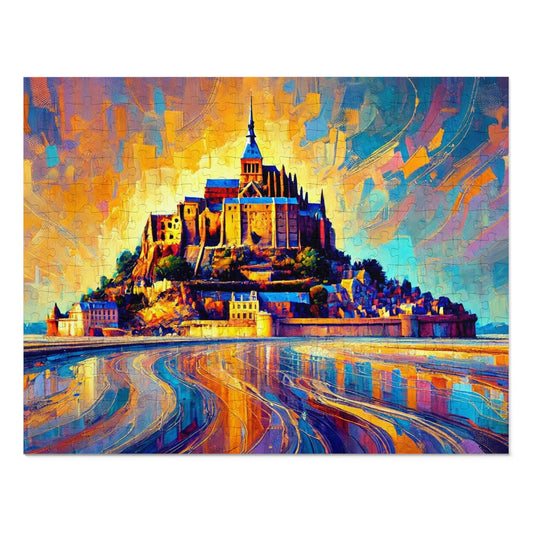Golden Reflections: The Majesty of Mont Saint-Michel