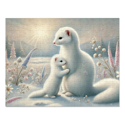 The Gentle Bond of Ermines: Blooming Under the Winter Sun