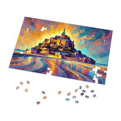 Golden Reflections: The Majesty of Mont Saint-Michel