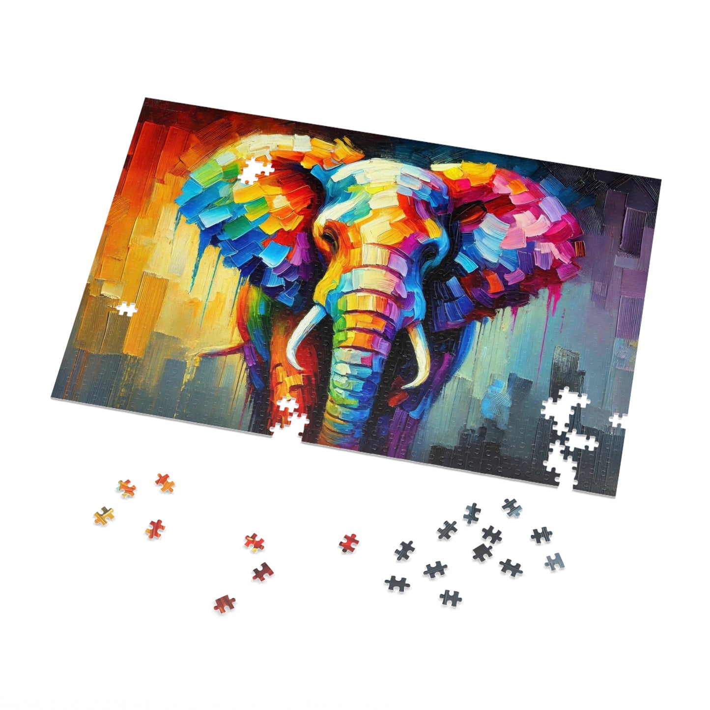 Rainbow Elephant: A Palette Knife Portrait