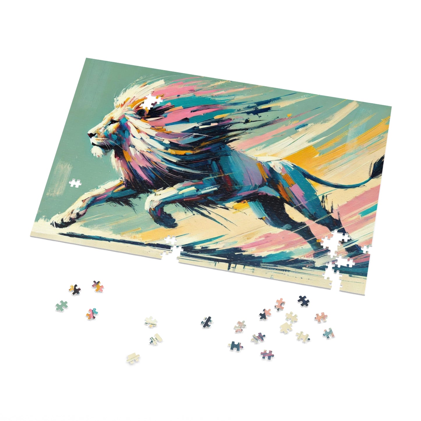 Majestic Momentum: The Racing Lion