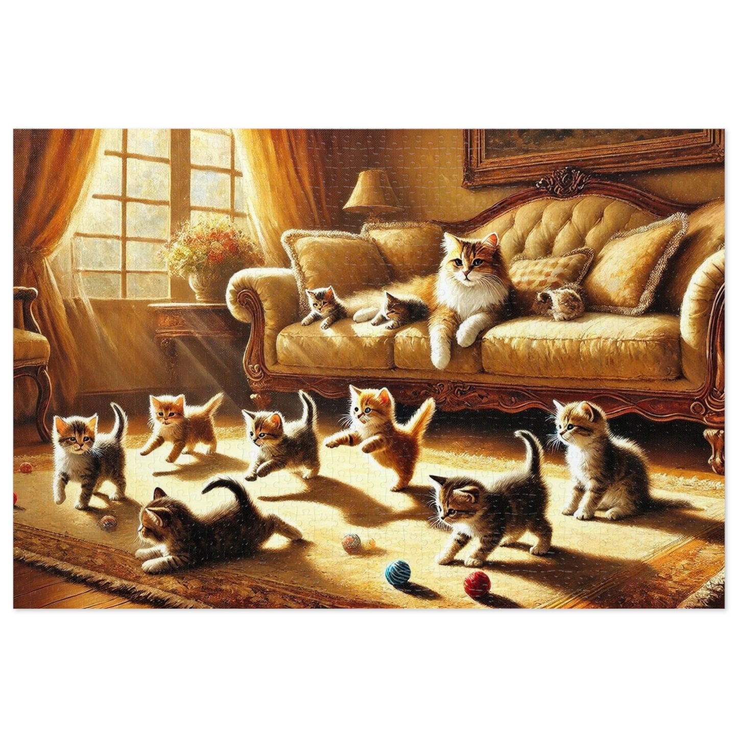 Playful Sibling Kittens on a Cozy Carpet