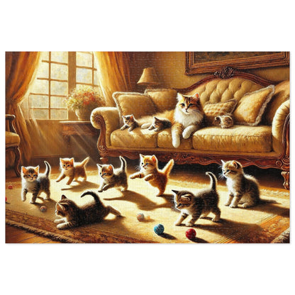 Playful Sibling Kittens on a Cozy Carpet