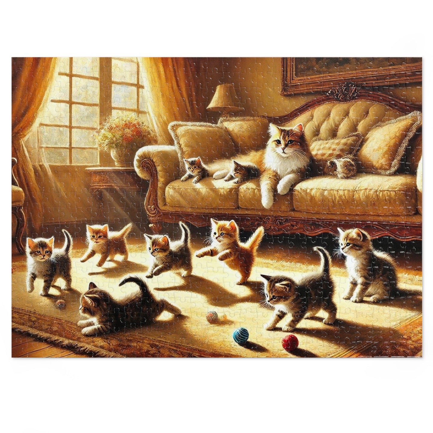 Playful Sibling Kittens on a Cozy Carpet