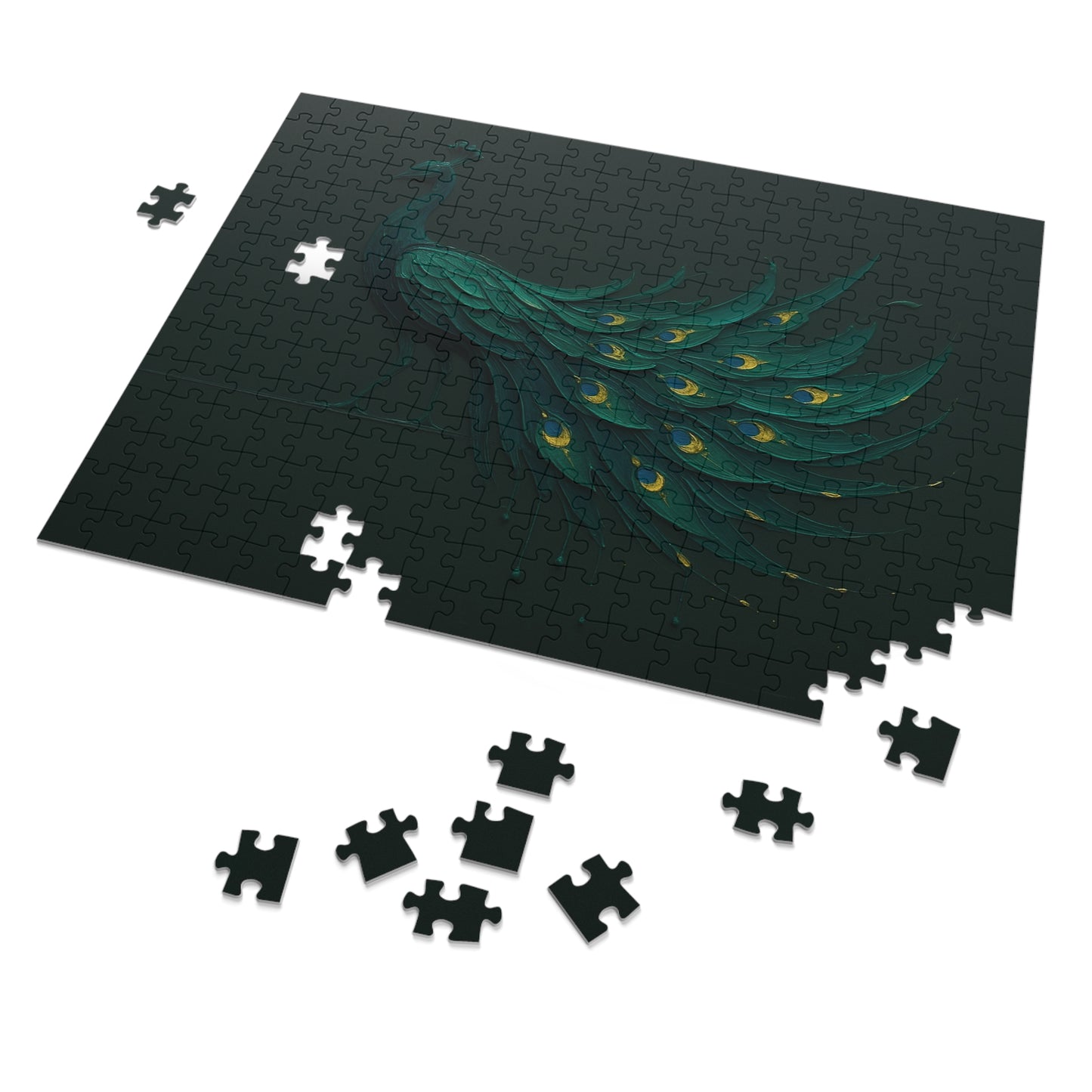 Peacock in Motion — Emerald Drip