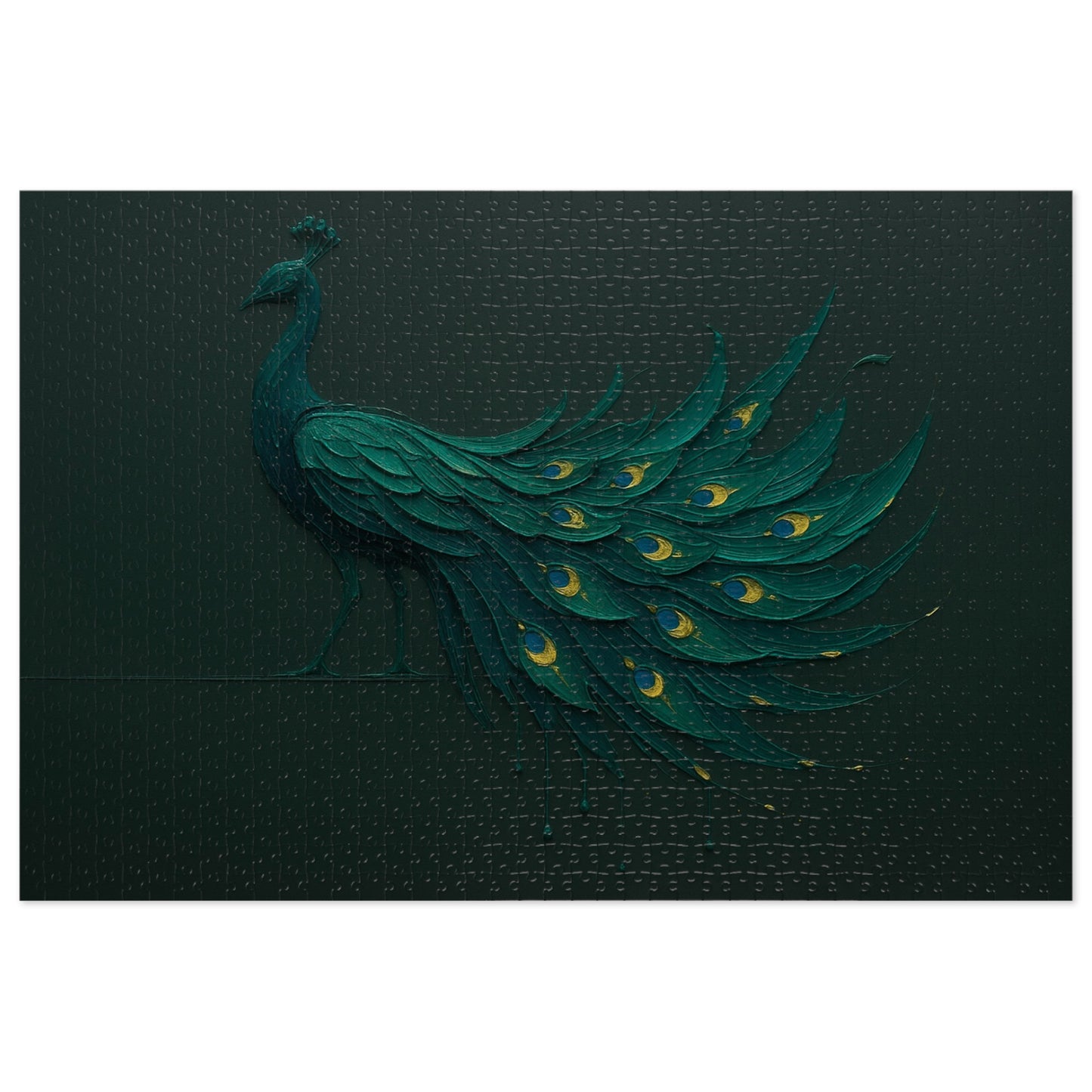 Peacock in Motion — Emerald Drip