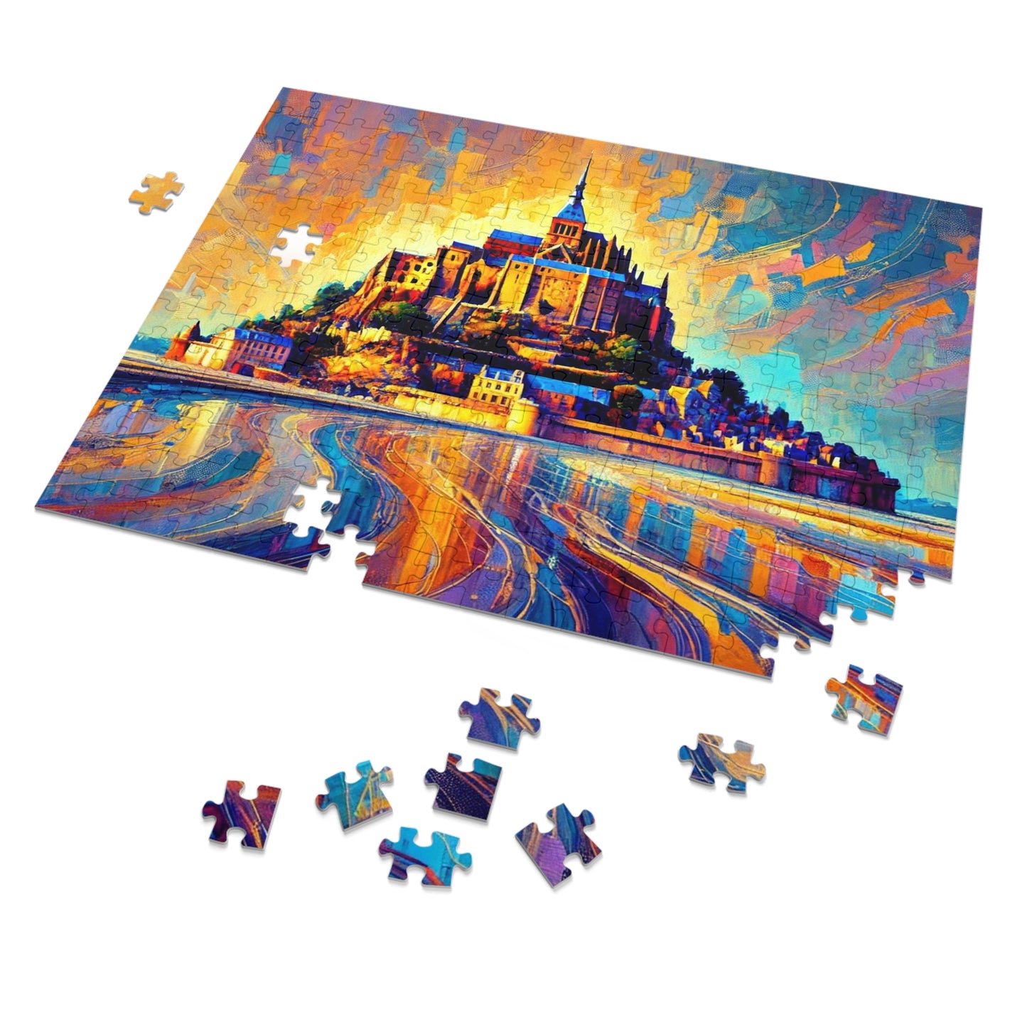 Golden Reflections: The Majesty of Mont Saint-Michel