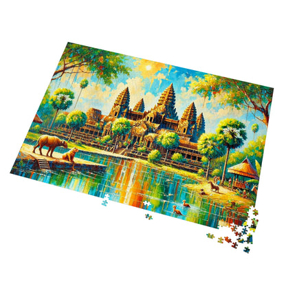 Timeless Reflections: Angkor Wat in Light and Water