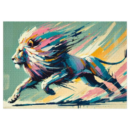 Majestic Momentum: The Racing Lion