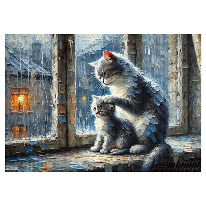 Rain Window Cat Duet