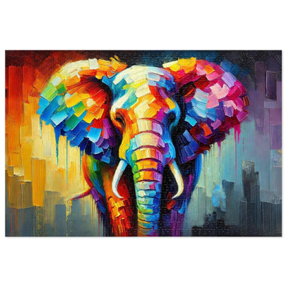 Rainbow Elephant: A Palette Knife Portrait