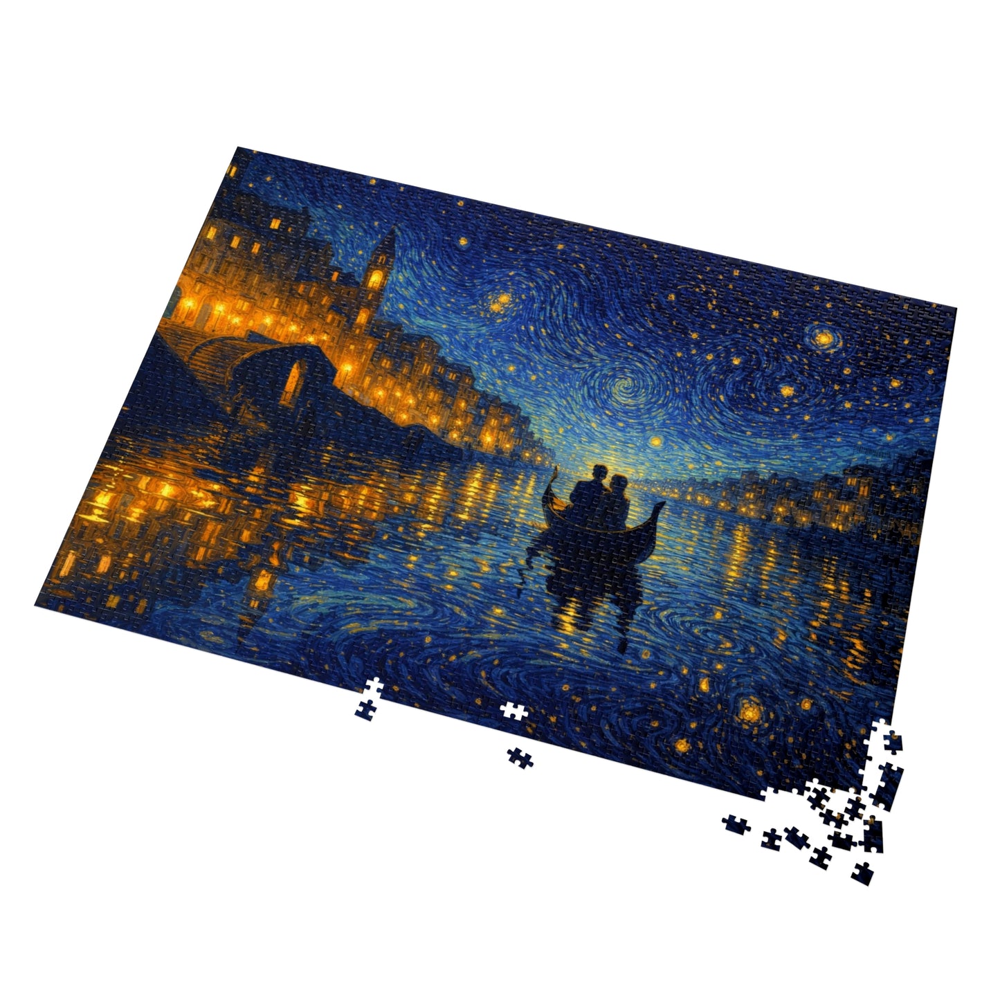 Star-Swirled Gondola: Night on the Golden Canal
