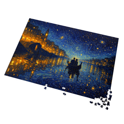 Star-Swirled Gondola: Night on the Golden Canal