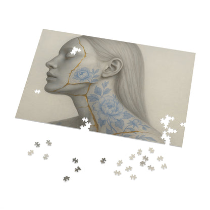 Porcelain Reverie: Kintsugi Peony Profile