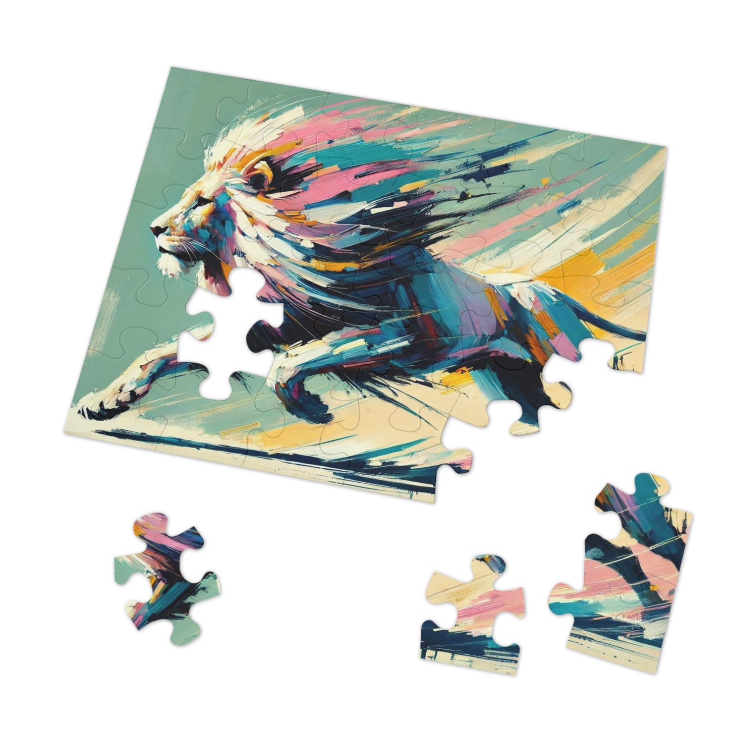 Majestic Momentum: The Racing Lion