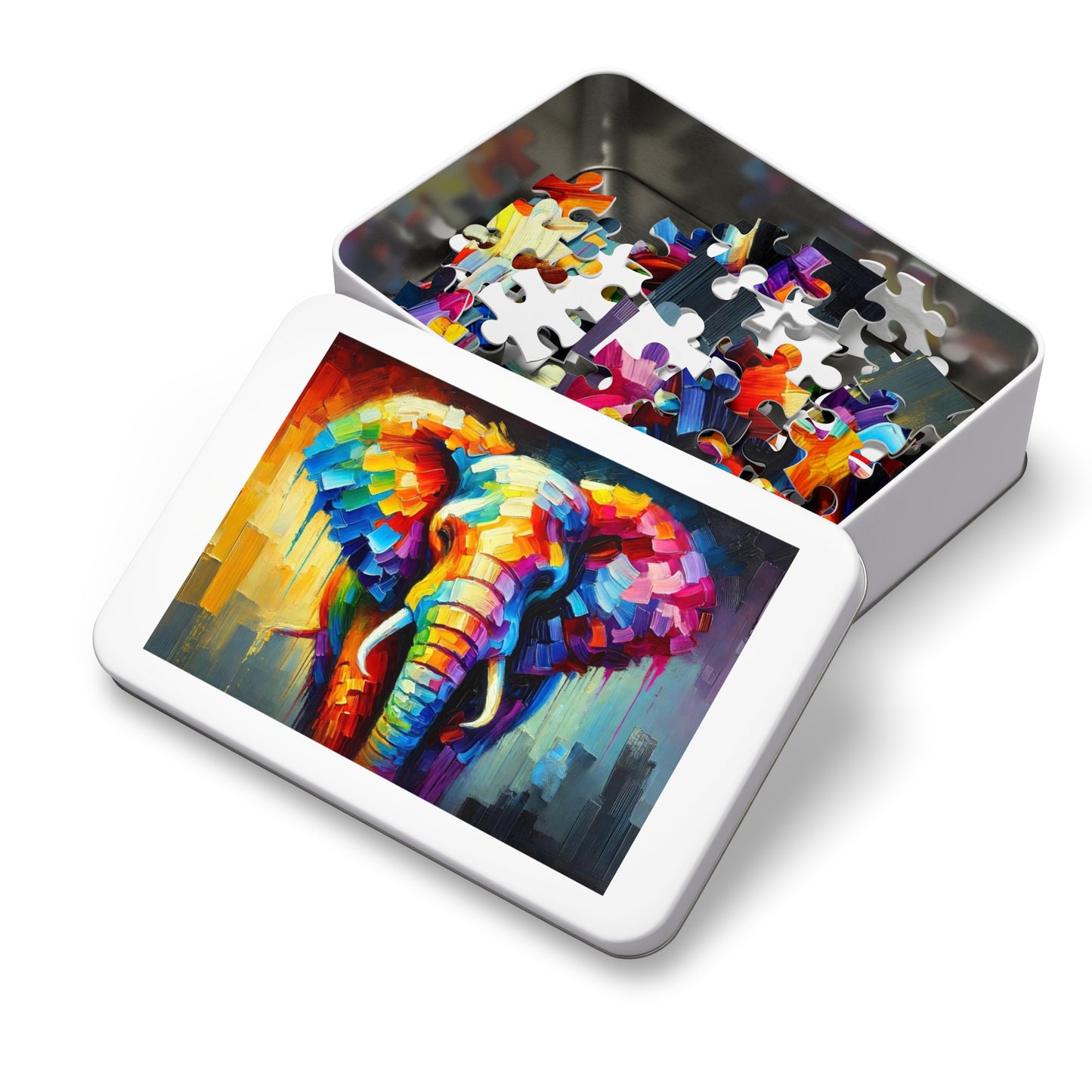 Rainbow Elephant: A Palette Knife Portrait