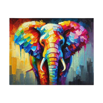Rainbow Elephant: A Palette Knife Portrait