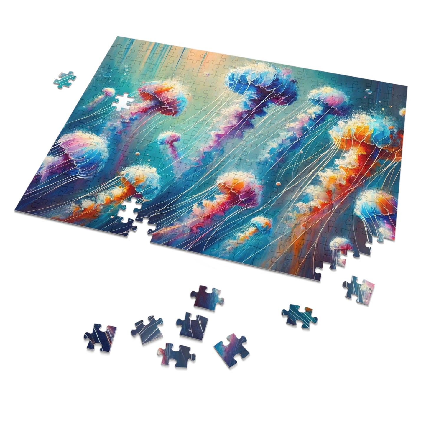 Ethereal Drift: Jellyfish in the Watercolor Deep