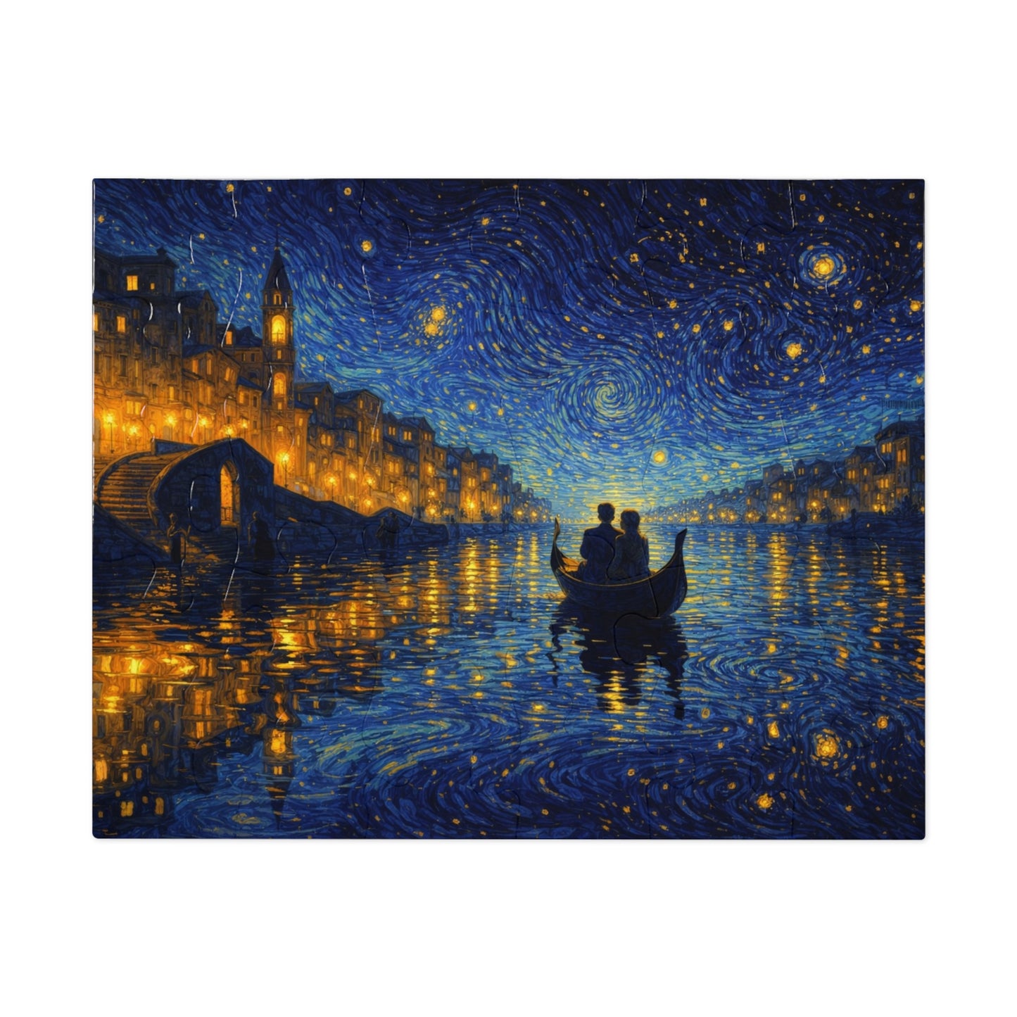 Star-Swirled Gondola: Night on the Golden Canal